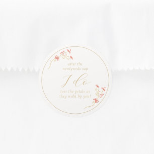 Sticker Rond Chic Floral et Mariage ivoire