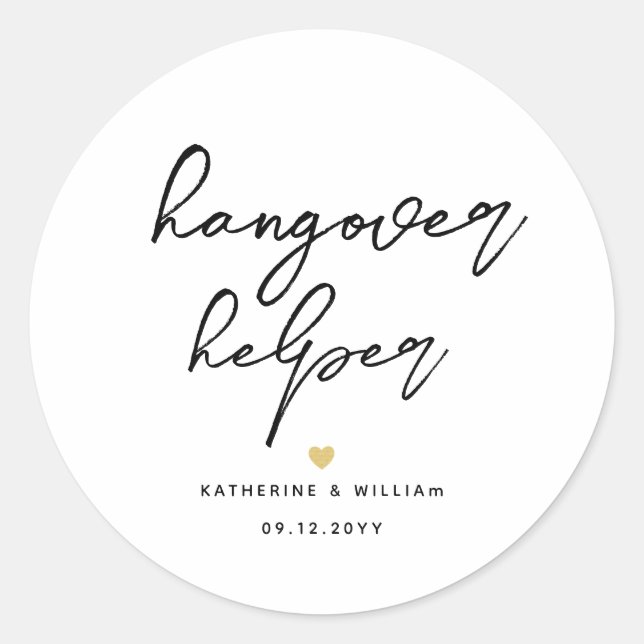 Sticker Rond Chic Hangover Aide Kit de récupération Favoriser (Devant)