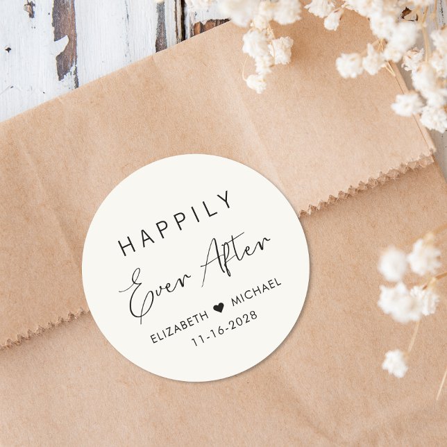 Sticker Rond Chic Happy Jamais Après Cream Mariage (Créateur téléchargé)