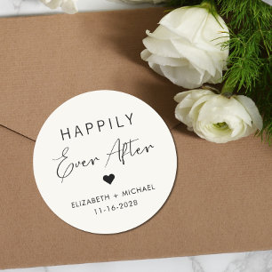 Sticker Rond Chic Happy Jamais Après Cream Mariage