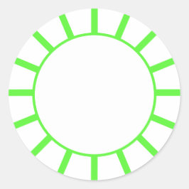 Sticker Rond Chic Lime Green Stripe