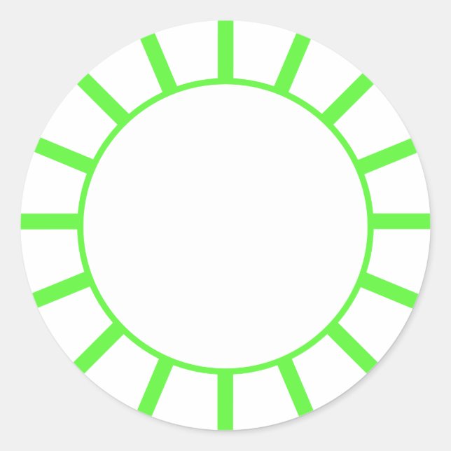 Sticker Rond Chic Lime Green Stripe (Devant)
