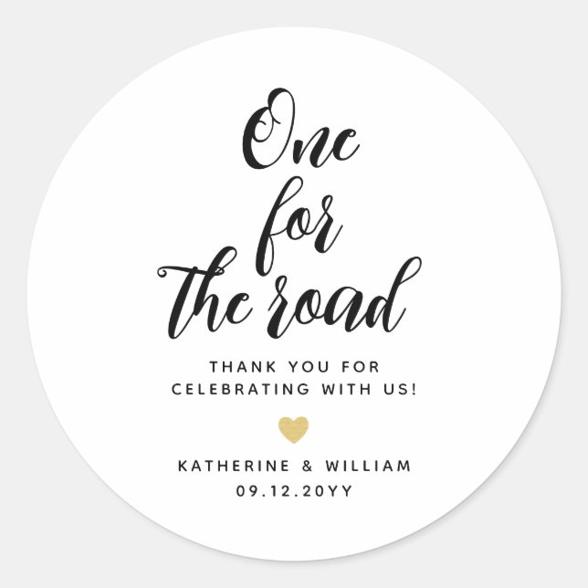 Sticker Rond Chic One pour le snack mariage Road préférez (Devant)
