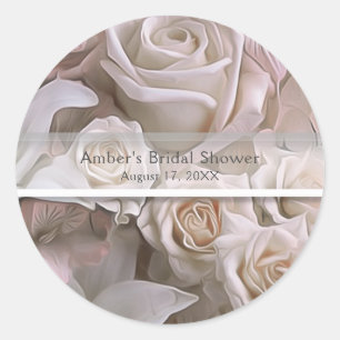 Sticker Rond Chic Rose Chic Fête des mariées Florale Personnali