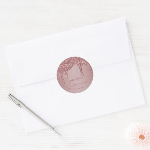 Sticker Rond Chic Rose Gold Éperche Parties scintillant Drives 
