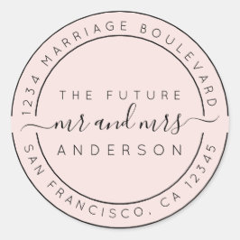 Sticker Rond Chic Script Future M. Mme Mariage Adresse de retou