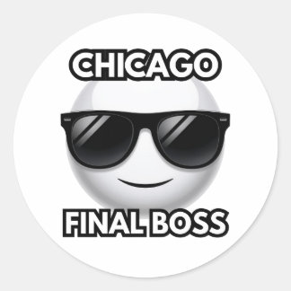 Sticker Rond Chicago Boss Final Émoji Cool
