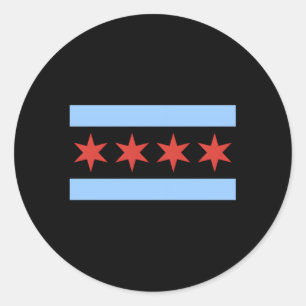 Sticker Rond Chicago Drapeau Ville De Chicago