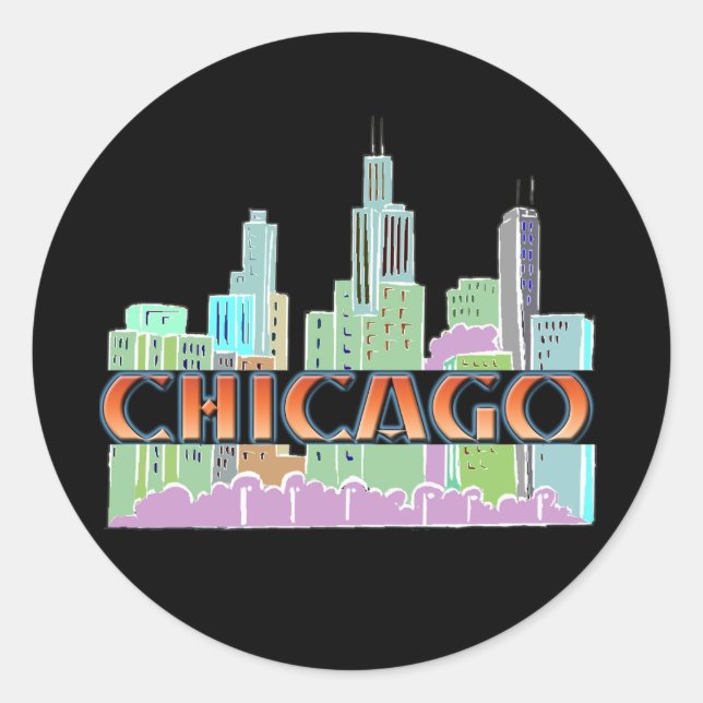 Sticker Rond Chicago IL (Devant)