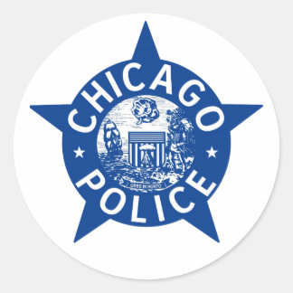 Sticker Rond Chicago Police VINTAGE STAR