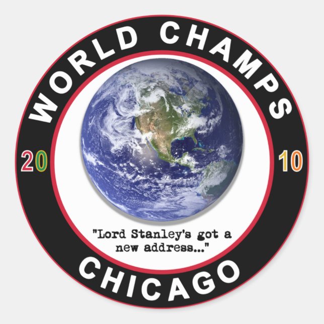 STICKER ROND CHICAGO WORLD CHAMPS (Devant)