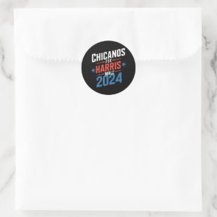 Sticker Rond Chicanos pour Harris Walz 2024 Présidentielle