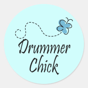 Sticker Rond Chick batteur