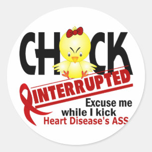 Sticker Rond Chick Interrompu 2 Maladie cardiaque