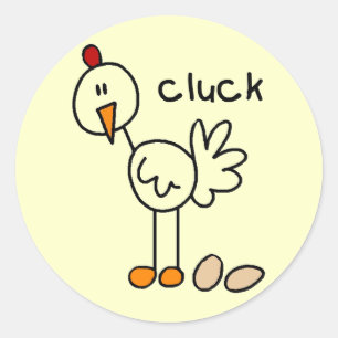 Sticker Rond Chicken dit Cluck Tshirts et cadeaux