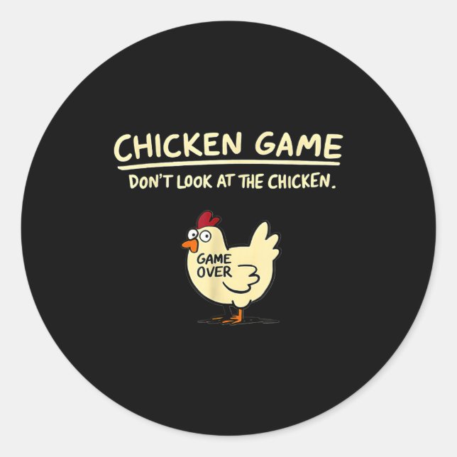 Sticker Rond Chicken Game Don't Look At The Chicken Funny Chick (Devant)