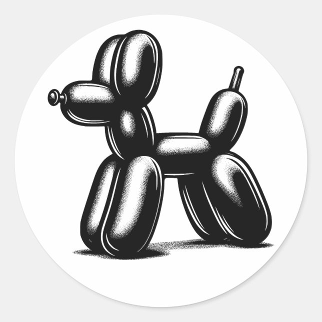 Sticker Rond Chien à ballon (Devant)