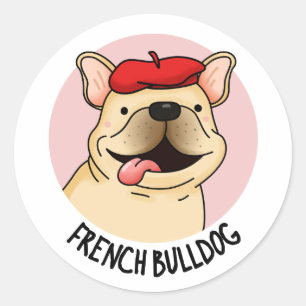 Sticker Rond Chien à Chien à Chien à la française