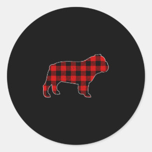 Sticker Rond Chien à tête plate de Buffalo