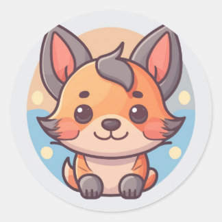 Sticker Rond Chien animal mignon