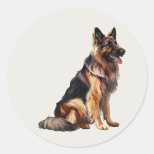 Sticker Rond Chien Animaux De Compagnie Animal Mignon Heureux N
