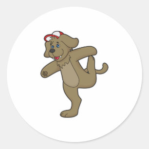 Sticker Rond Chien au Yoga Fitness