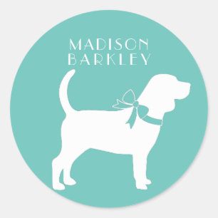 Sticker Rond Chien beagle Chien Chien Chien Chien Chien Chien C