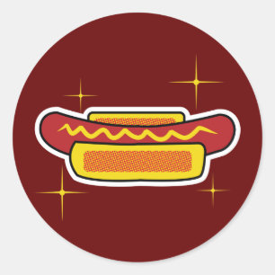 Sticker Rond Chien chaud