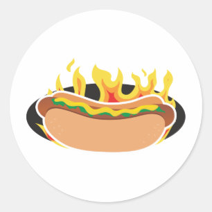 Sticker Rond Chien chaud flamboyant