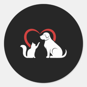 Sticker Rond Chien Chien Chien Chien Et Ba