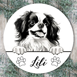 Sticker Rond Chien chinois japonais personnalisé