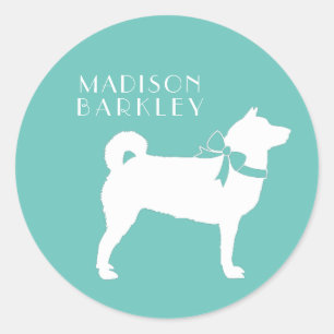 Sticker Rond Chien chiot Shiba Inu