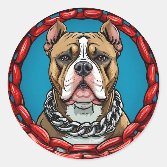 Sticker Rond Chien cool Purebred (Devant)