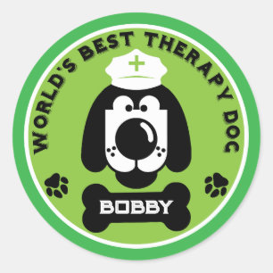 Sticker Rond Chien d'aide thérapeutique du monde