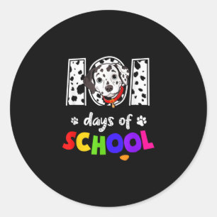 Sticker Rond Chien Dalmatien 101 Jours D'École