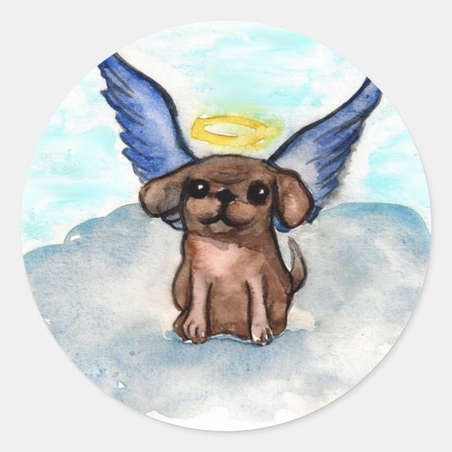 Sticker Rond Chien d'ange (Devant)