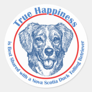Sticker Rond Chien d'arrêt de tintement de véritable de bonhe