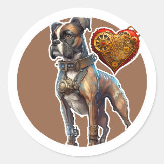 Sticker Rond Chien de boîte