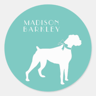 Sticker Rond Chien de boîte Chien chiot