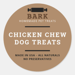 Sticker Rond Chien de compagnie fait maison traite produits éti