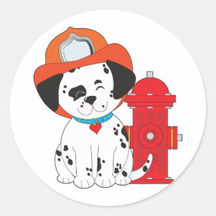 Sticker Rond Chien de feu Dalmation
