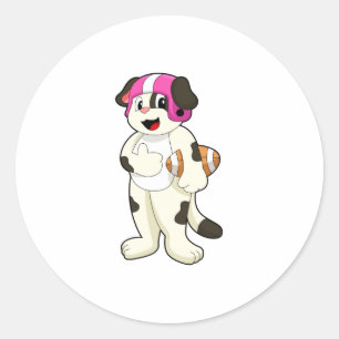 Sticker Rond Chien de football Sports