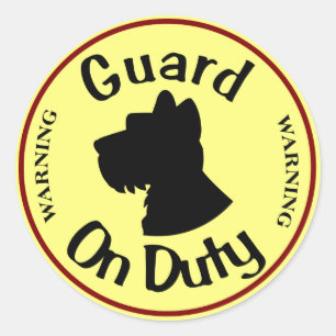 Sticker Rond Chien de garde en service