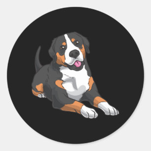 Sticker Rond Chien de montagne suisse