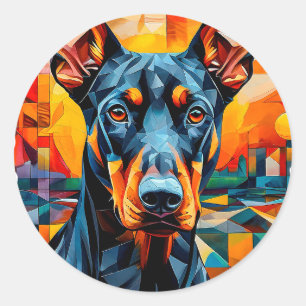 Sticker Rond Chien de race Cool