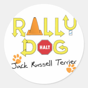 Sticker Rond Chien de rassemblement de Jack Russell Terrier