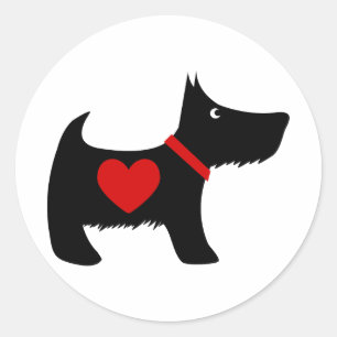 Sticker Rond Chien de Scottie