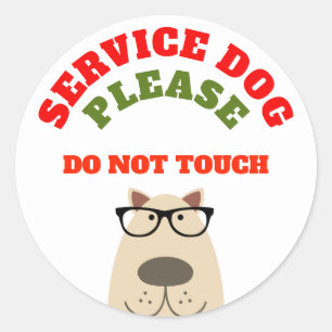 Sticker Rond Chien de service