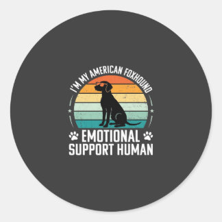 Sticker Rond Chien de soutien émotionnel humain Renard américai