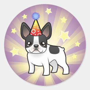 Sticker Rond Chien de taureau français